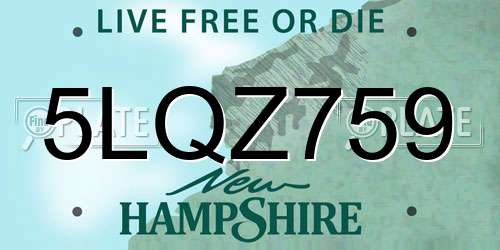 5LQZ759 New Hampshire License Plate