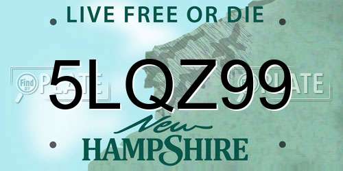5LQZ99 New Hampshire License Plate