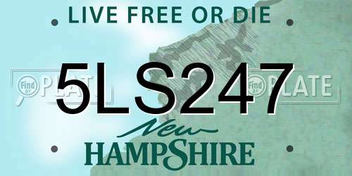 5LS247 New Hampshire License Plate