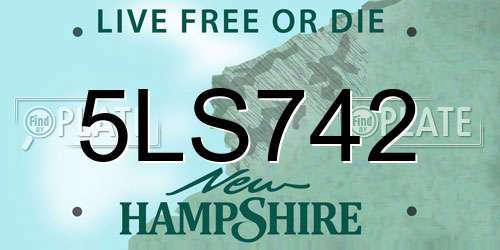 5LS742 New Hampshire License Plate