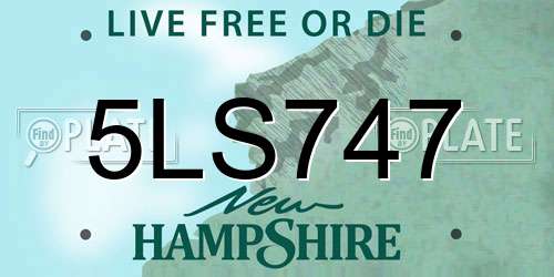 5LS747 New Hampshire License Plate
