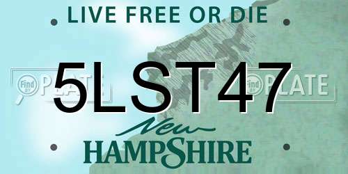 5LST47 New Hampshire License Plate