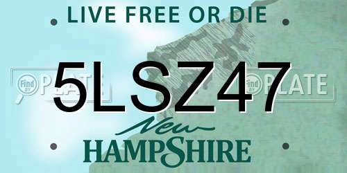 5LSZ47 New Hampshire License Plate