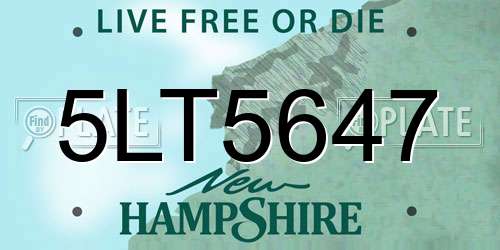 5LT5647 New Hampshire License Plate