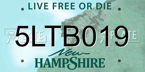 5LTB019 New Hampshire License Plate