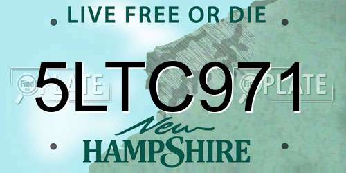 5LTC971 New Hampshire License Plate