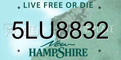 5LU8832 New Hampshire License Plate