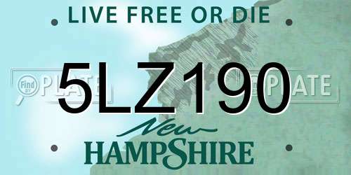 5LZ190 New Hampshire License Plate