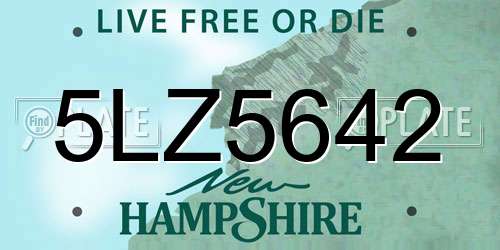 5LZ5642 New Hampshire License Plate