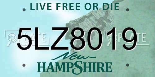 5LZ8019 New Hampshire License Plate