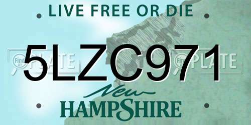 5LZC971 New Hampshire License Plate