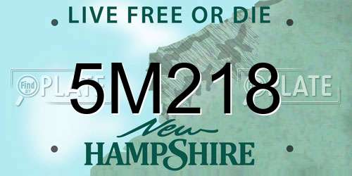5M218 New Hampshire License Plate