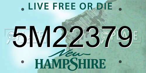 5M22379 New Hampshire License Plate