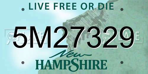 5M27329 New Hampshire License Plate