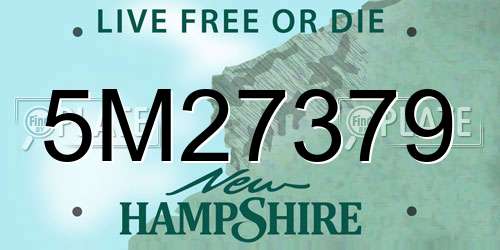 5M27379 New Hampshire License Plate