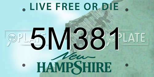 5M381 New Hampshire License Plate