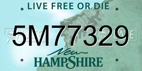 5M77329 New Hampshire License Plate