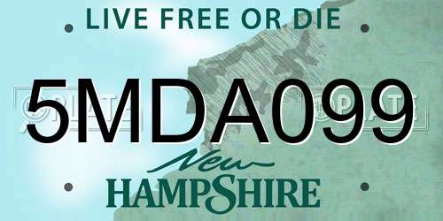 5MDA099 New Hampshire License Plate