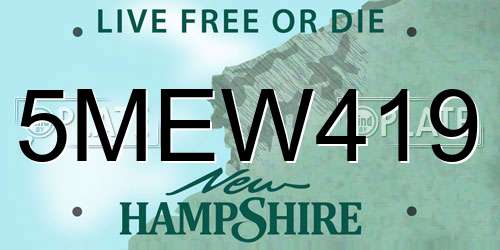 5MEW419 New Hampshire License Plate