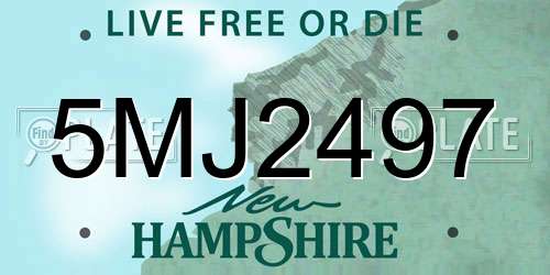 5MJ2497 New Hampshire License Plate