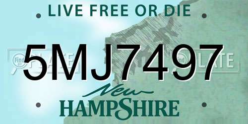 5MJ7497 New Hampshire License Plate