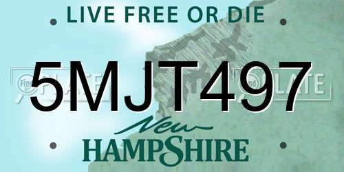 5MJT497 New Hampshire License Plate