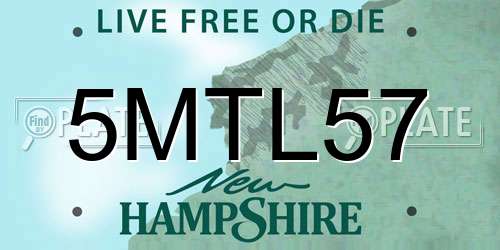5MTL57 New Hampshire License Plate