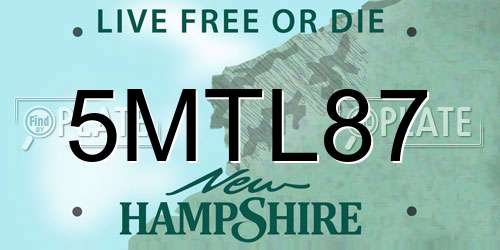 5MTL87 New Hampshire License Plate