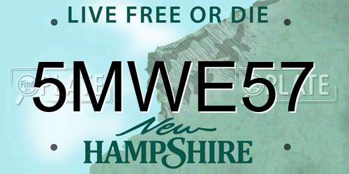 5MWE57 New Hampshire License Plate