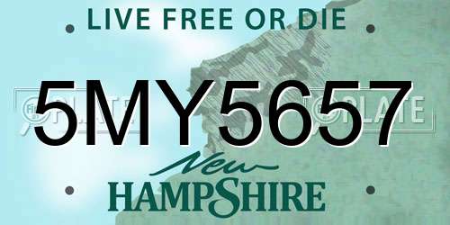 5MY5657 New Hampshire License Plate