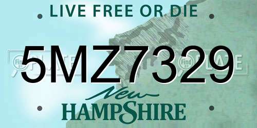 5MZ7329 New Hampshire License Plate