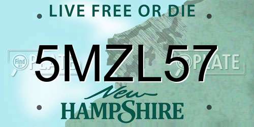 5MZL57 New Hampshire License Plate