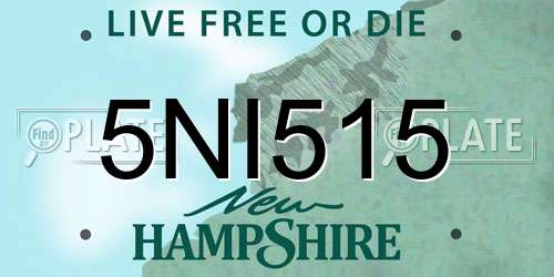 5NI515 New Hampshire License Plate