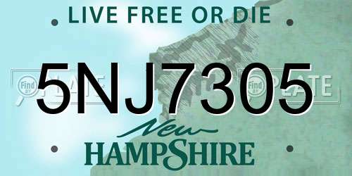 5NJ7305 New Hampshire License Plate