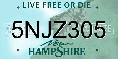 5NJZ305 New Hampshire License Plate