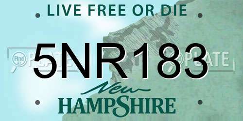 5NR183 New Hampshire License Plate