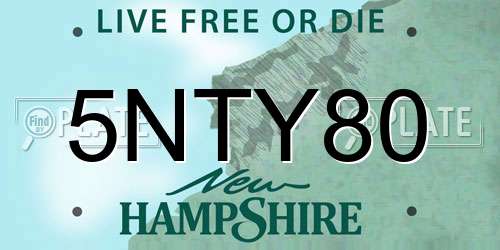 5NTY80 New Hampshire License Plate