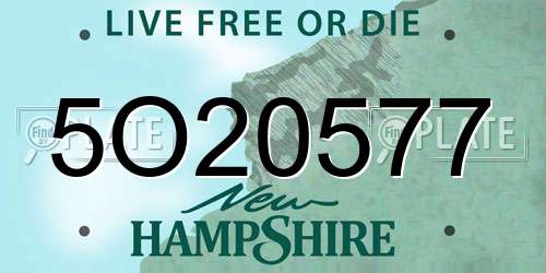 5O20577 New Hampshire License Plate