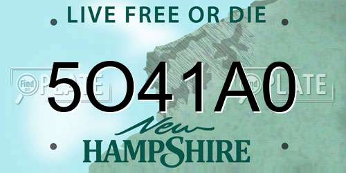 5O41A0 New Hampshire License Plate