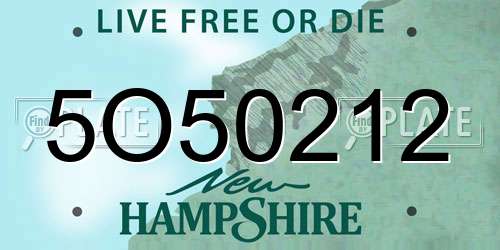 5O50212 New Hampshire License Plate