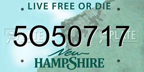 5O50717 New Hampshire License Plate