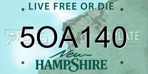 5OA140 New Hampshire License Plate