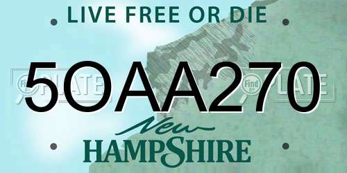 5OAA270 New Hampshire License Plate