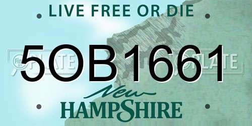 5OB1661 New Hampshire License Plate
