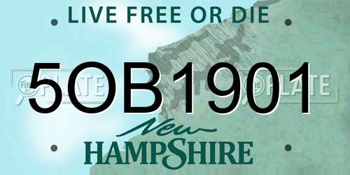5OB1901 New Hampshire License Plate
