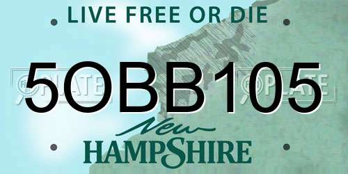 5OBB105 New Hampshire License Plate