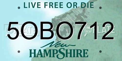 5OBO712 New Hampshire License Plate