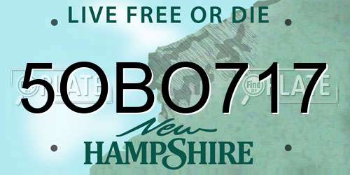 5OBO717 New Hampshire License Plate