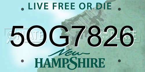 5OG7826 New Hampshire License Plate