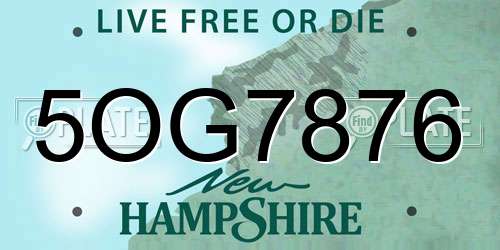 5OG7876 New Hampshire License Plate